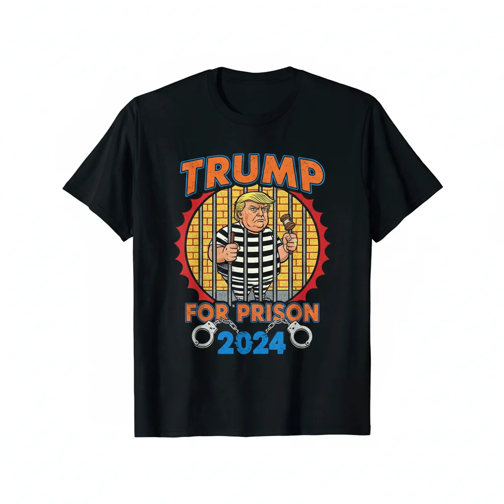 Trump For Prison 2024 Political Statement T-Shirt - Unisex Adult Tee