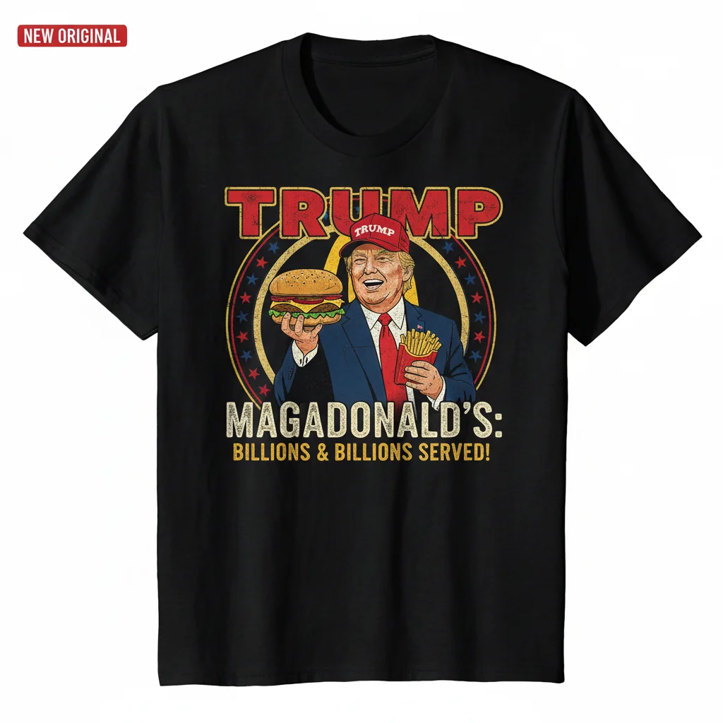 Trump MagaDonald’s: The Ultimate Trump Eating McDonald's Fan Shirt – Durable, Vibrant & Perfect Fit