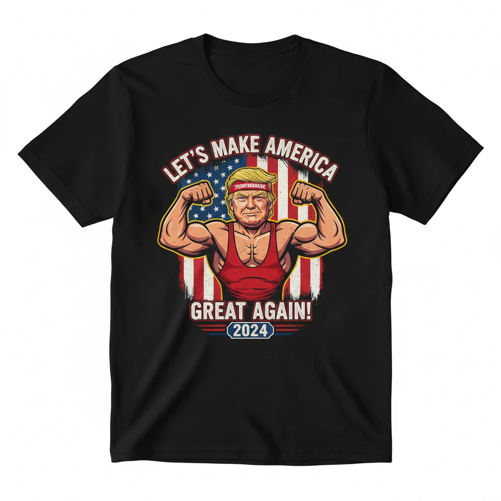 Trumpamanic 2024: A Patriotic Fusion Tee