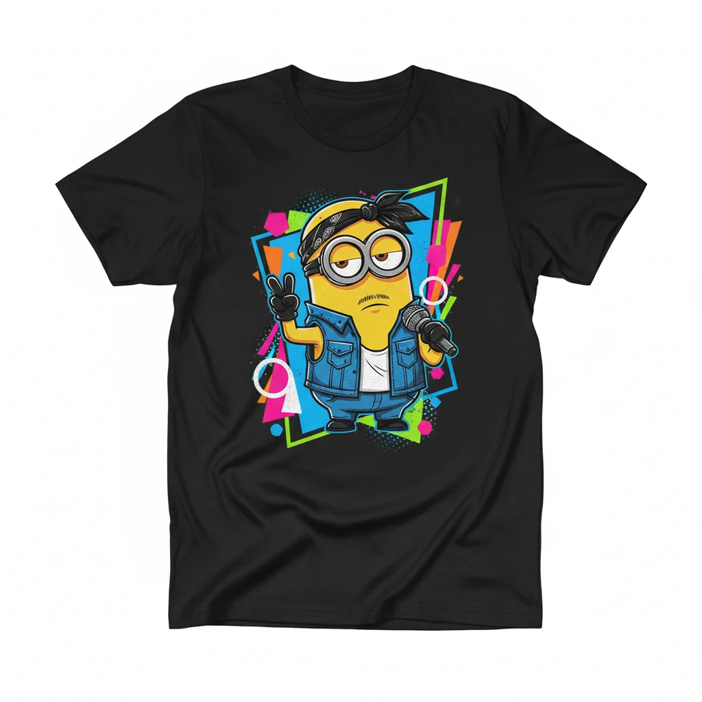 Tupac Minion Digital Art Tee - Icon Reimagined