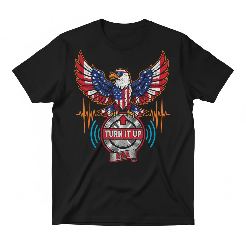 Turn the Volume Up USA T-Shirt – Patriotic Music Lover Tee