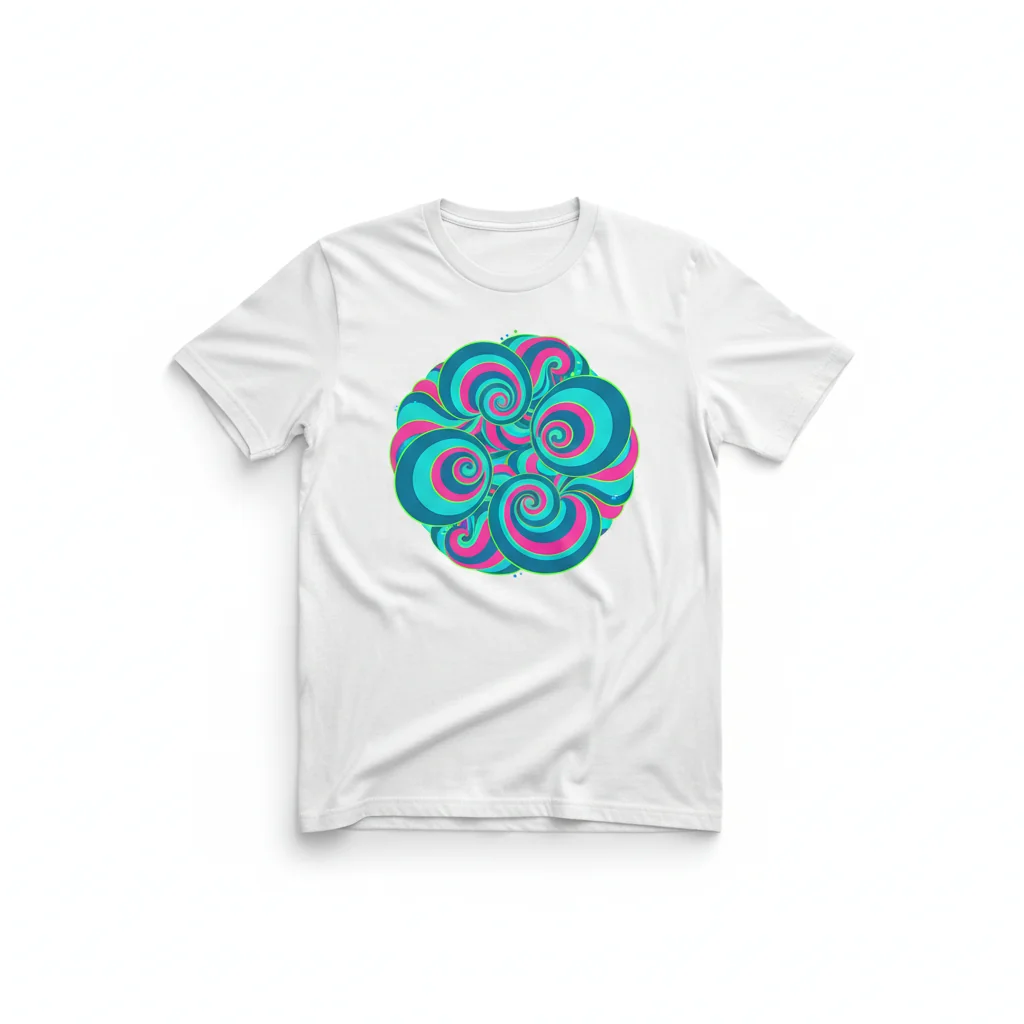 Turquoise Teal Pink Swirls Pattern Essential T-Shirt – Vibrant Artistic Design