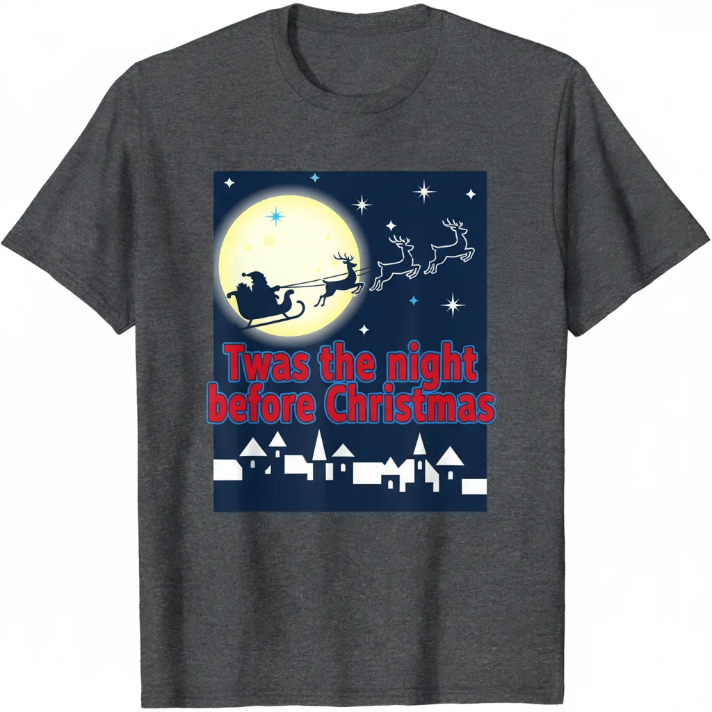 Twas the Night Before Christmas Bolder Font Essential T-Shirt - Festive Holiday Tee