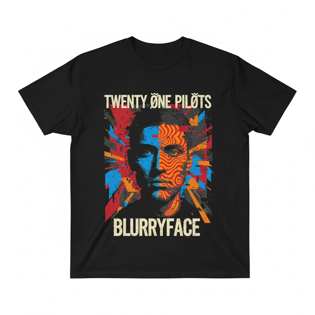 Twenty One Pilots Blurryface T-Shirt Oficial – Camiseta Gráfica TOP