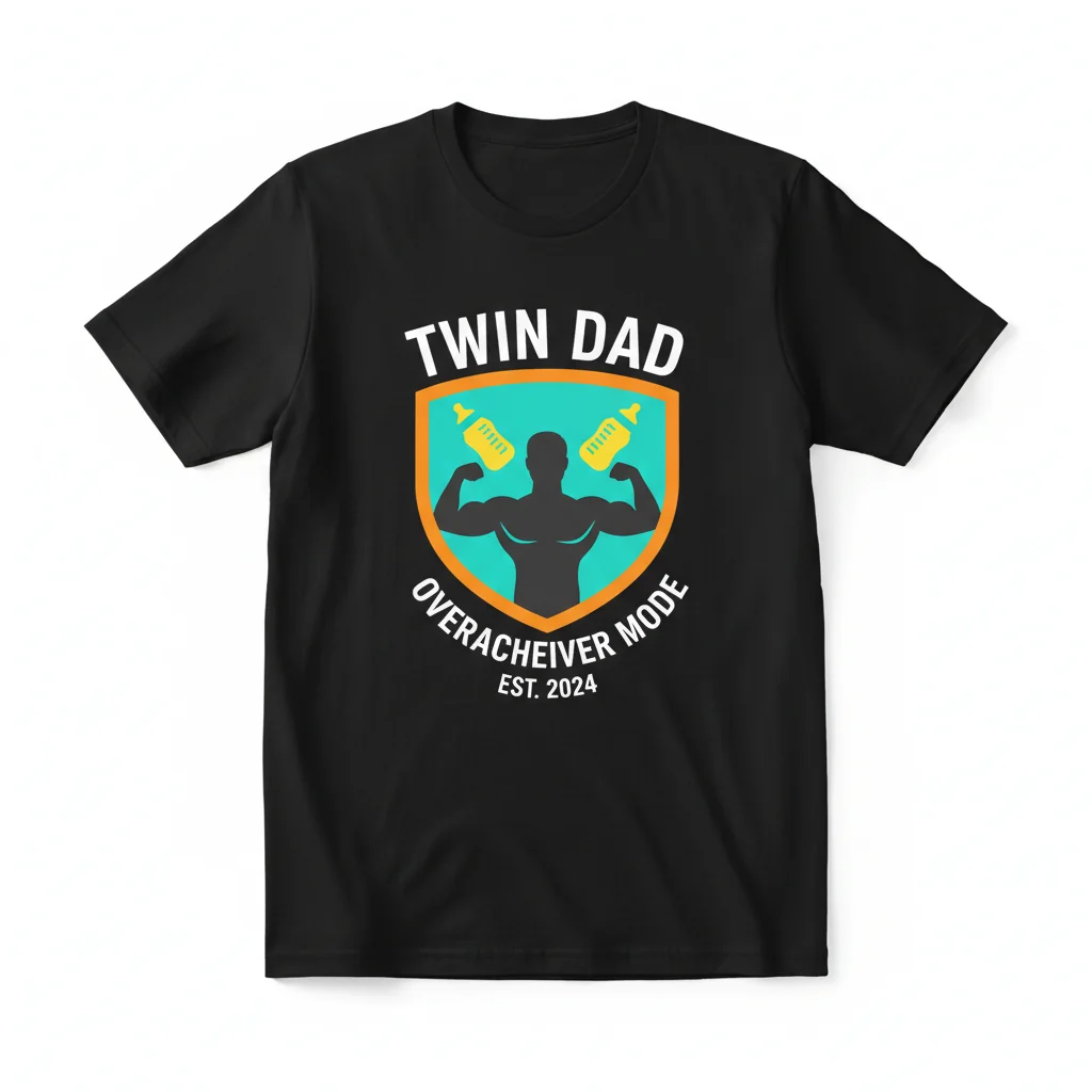 Camiseta esencial de papá de gemelos, clásico sobreachiever, regalo para el Día del Padre