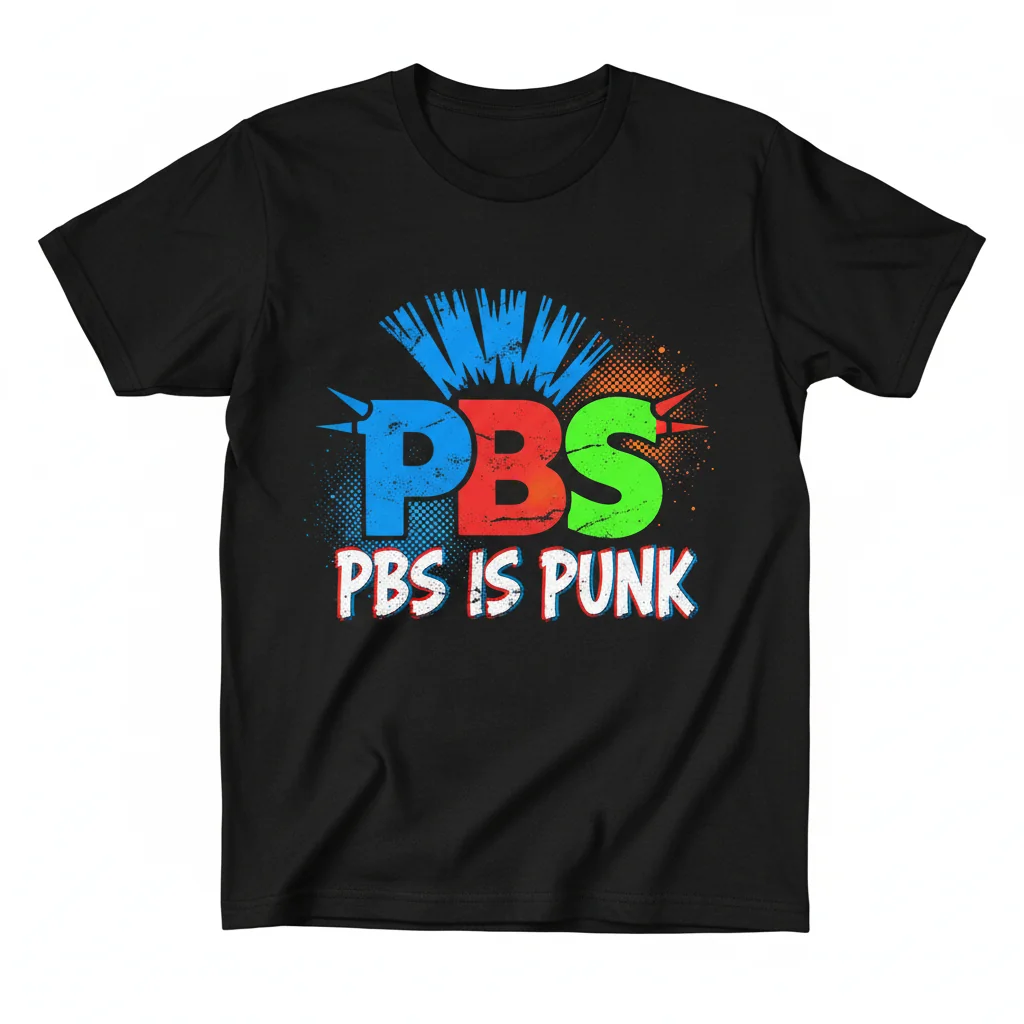 Two Crow Collective "PBS Is Punk" Graphic T-Shirt – Unisex, 100% Ring-Spun Cotton Tee