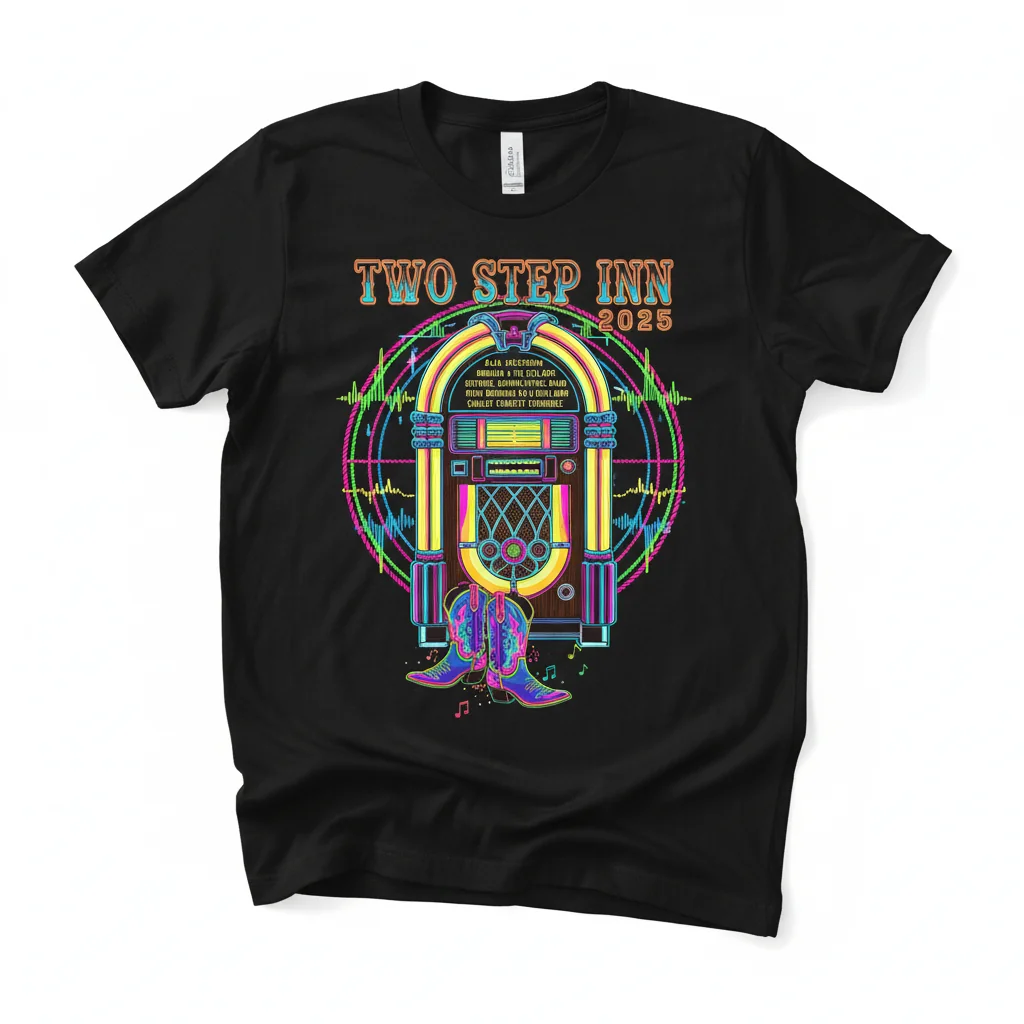 Two Step Inn Festival 2025 Jukebox Lineup T-Shirt – Official Merch