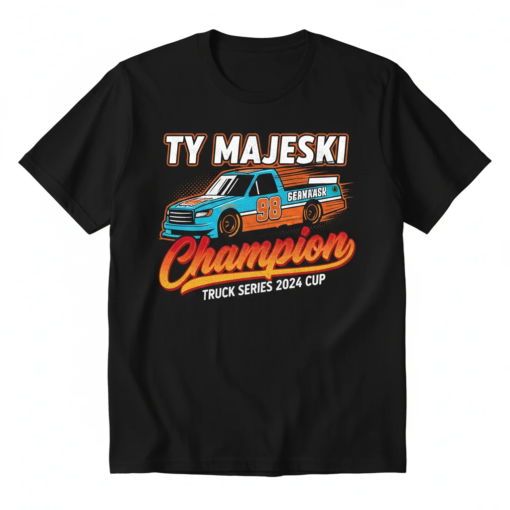 Ty Majeski Racing Truck Series Champion 98 Cup 2024 Fan T-Shirt - Official Apparel