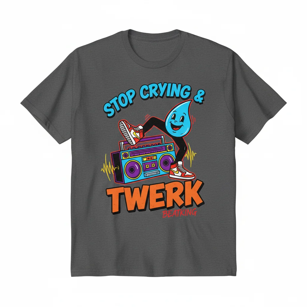 Tye Harris Stop Crying and Twerk Beatking Graphic Tee - Premium Cotton T-Shirt