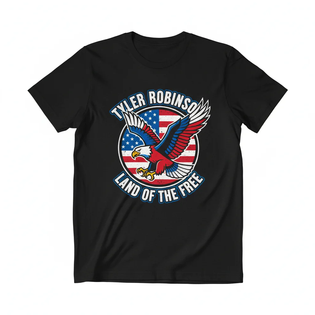 Tyler Robinson 'Land of the Free Eagle' Trump T-Shirt - Essential American Flag Tee