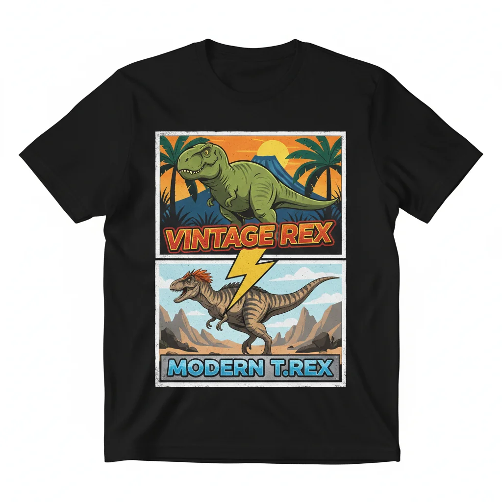 T-REX Evolution Tee: Vintage to Modern Paleoart