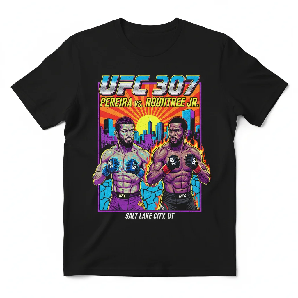 UFC 307 Pereira vs Rountree Jr: A Canvas of Courage Artist Series Tee