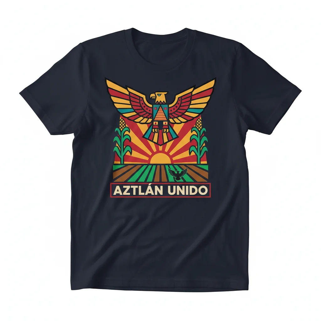 UFW Chicano United Farm Workers Aztlan Flag T-Shirt