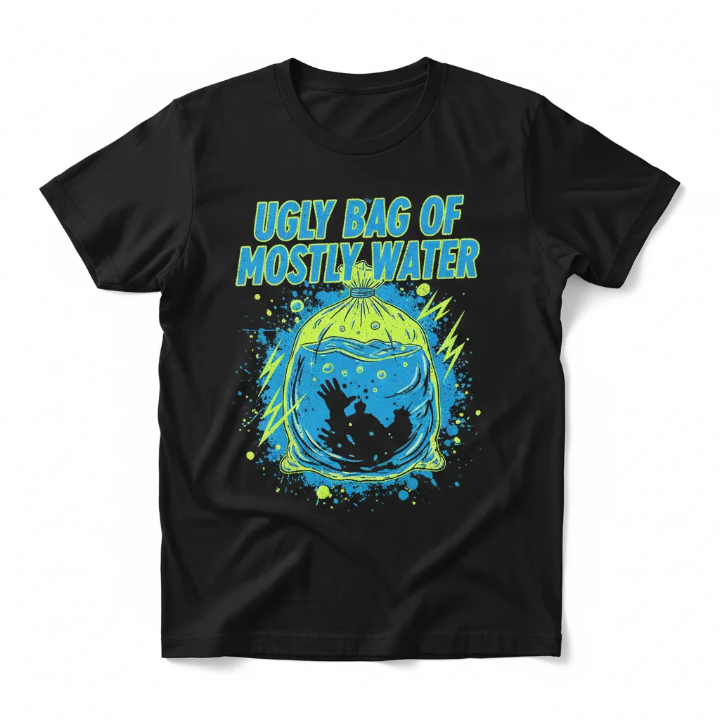 Embrace Your Uniqueness: "Ugly Bag of Mostly Water" Original Art Tee