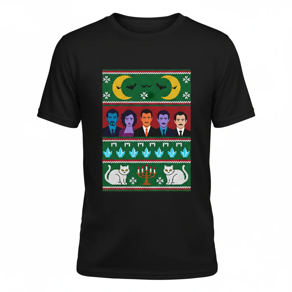 Ugly Christmas Sweater What We Do In The Shadows Active T-Shirt – Festive Vampire Humor Apparel