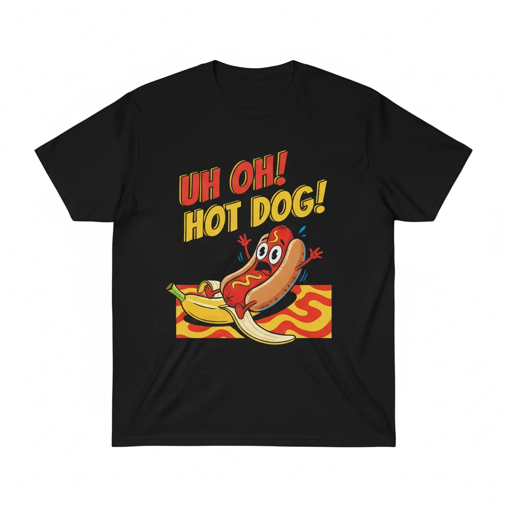 Uh Oh Hot Dog! Icon Tee