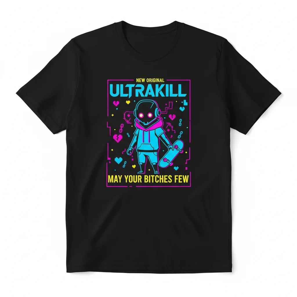 Ultrakill 'May Your Bitches Few' Meme Essential T-Shirt – Durable Comfort, Lasting Print