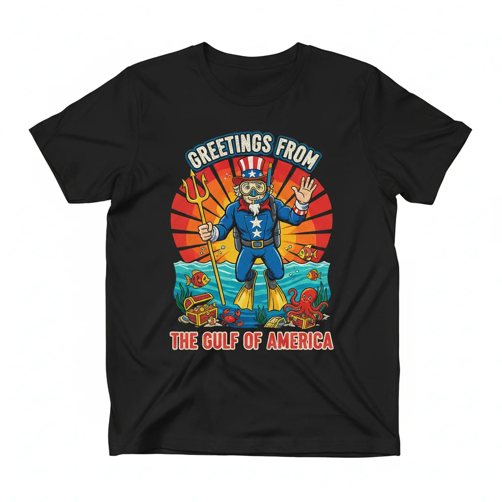 Uncle Sam Greetings From The Gulf Of America T-Shirt - Patriotic US Gulf Coast Tee