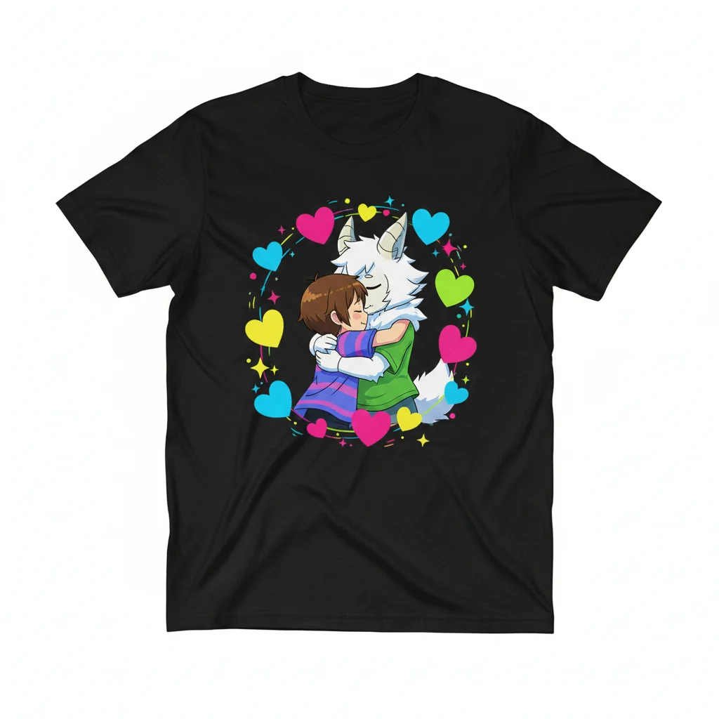 Undertale Frisk & Asriel Hug Essential T-Shirt - Ultra-Durable, Fade-Proof Comfort