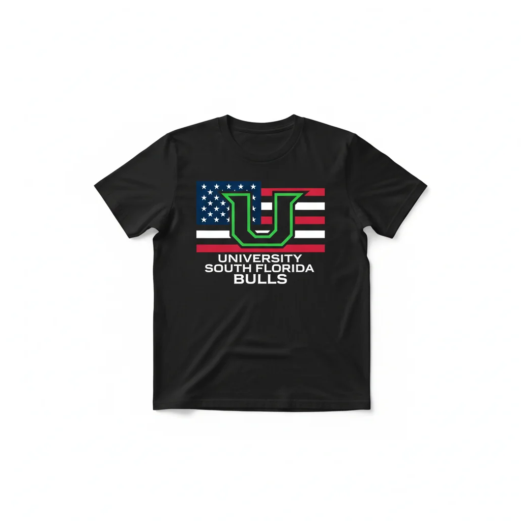University of South Florida Bulls USA Flag Shirt: Durable Comfort, Vibrant Style
