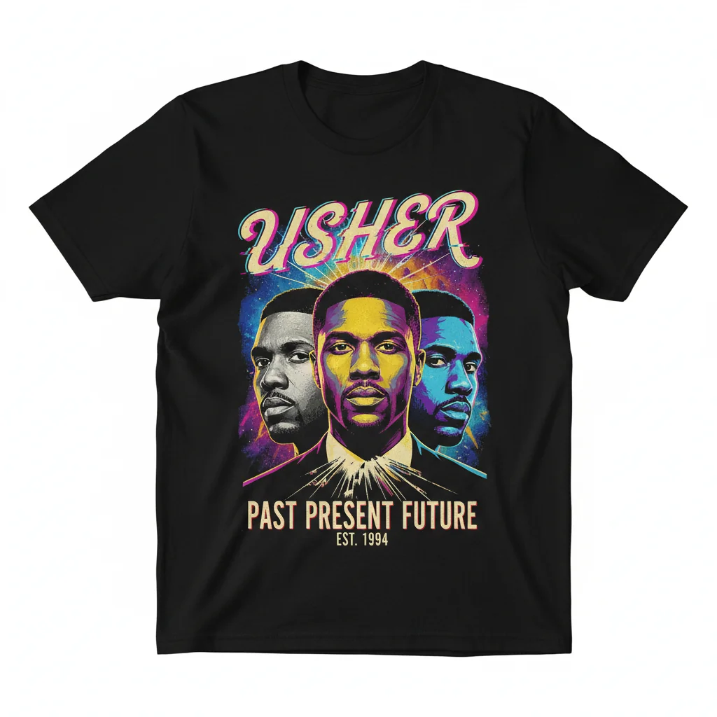 Usher Past Present Future Vintage T-Shirt - Essential Fan Apparel