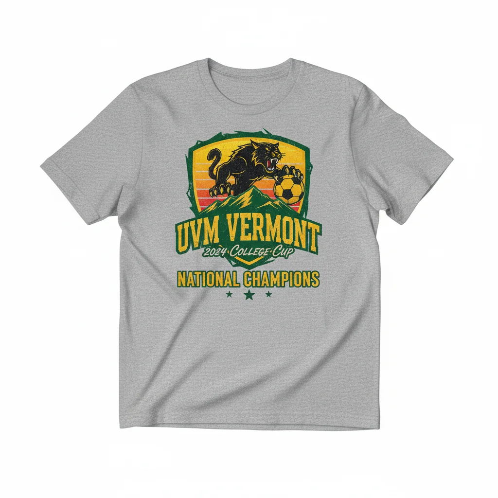 UVM Vermont Men's Soccer 2024 College Cup Champions Lifestyle Tee