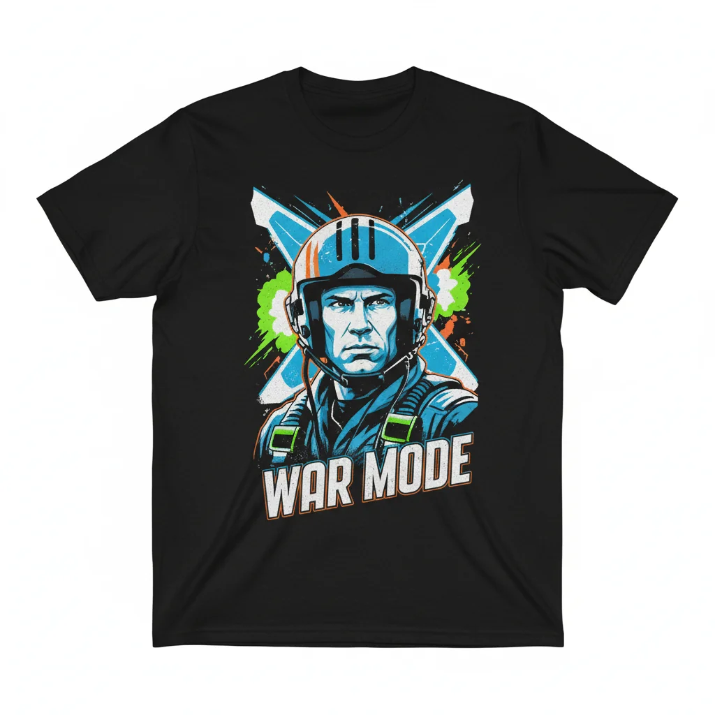 Val Kilmer Iceman Top Gun War Mode T-Shirt - Premium Cotton Tee