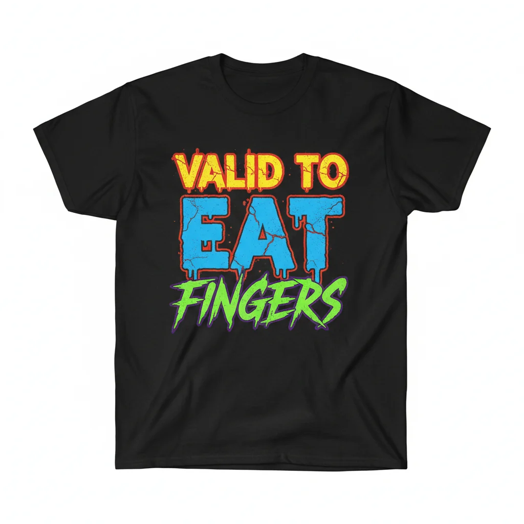 Valid To Eat Fingers Text Only Essential T-Shirt