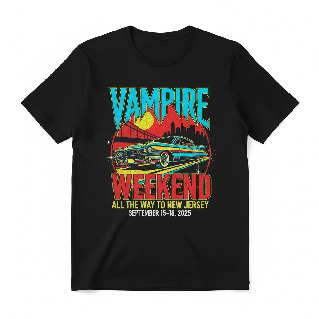 Vampire Weekend New Jersey 2025 Tour Tee