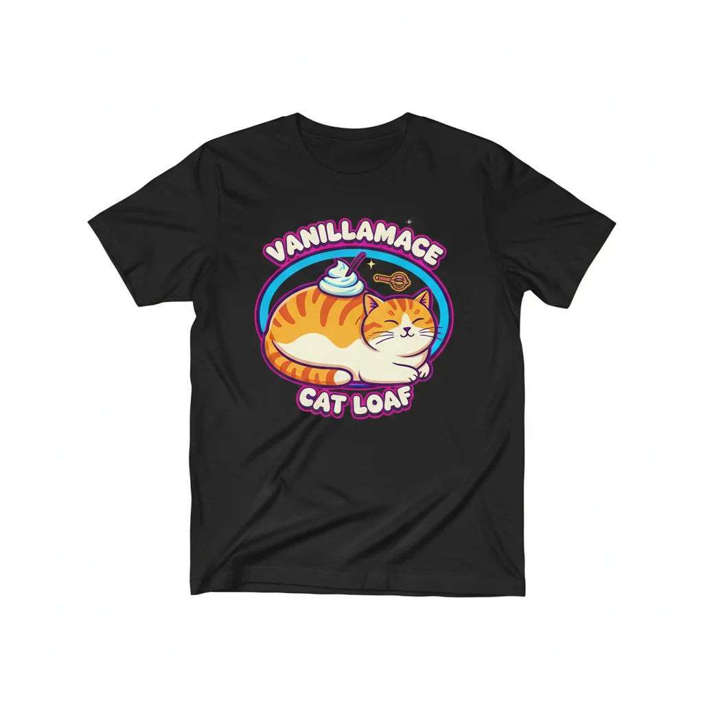 Vanillamace Cat Loaf T-Shirt | Funny Cat Graphic Tee for Men & Women | Cute Pet Lover Gift