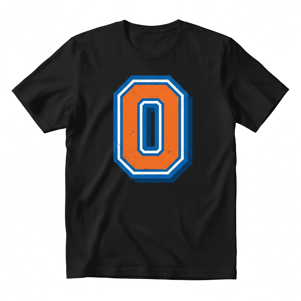 Camiseta Esencial Letra O de Varsity: Estilo Duradero, Ajuste Perfecto