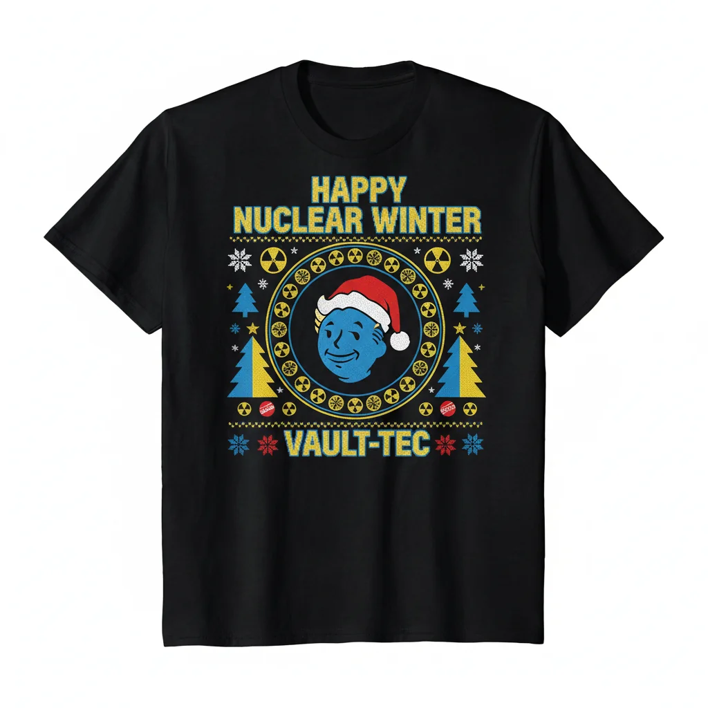 Suéter Feio de Natal Vault-Tec Fallout: Estilo Acolhedor Pós-Apocalíptico