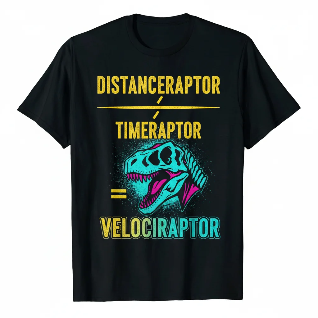 Velociraptor Distanceraptor / Timeraptor T-Shirt | Essential Funny Dinosaur Tee