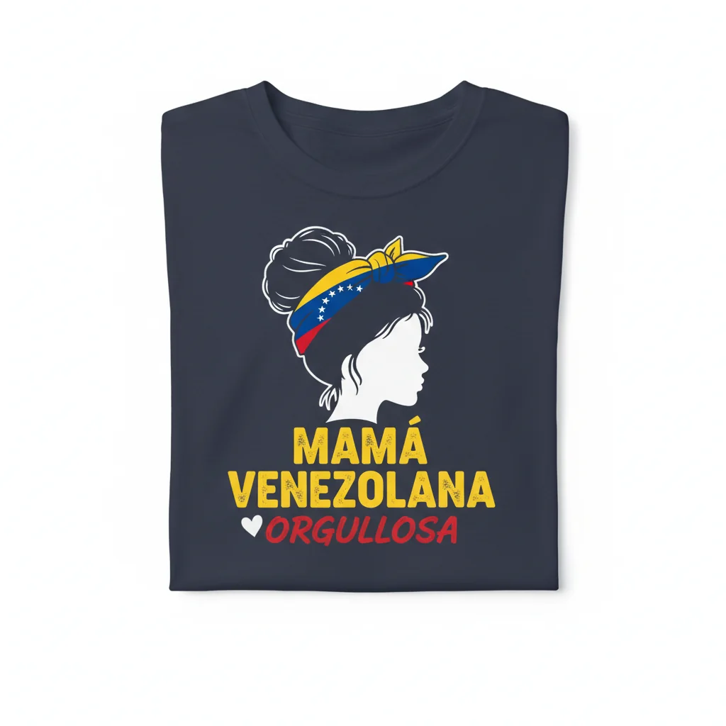 Venezuelan Mom Messy Bun Essential T-Shirt: Celebrate Heritage & Comfort