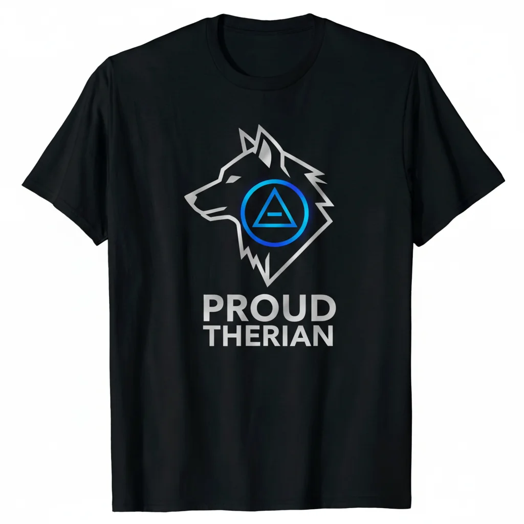 Proud Therian T-Shirt | Silver Graphic Print (Version 2)