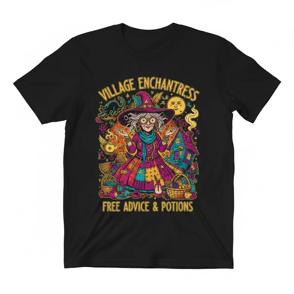 Damen 'Village Crazy Lady' T-Shirt – Premium Baumwolle, Bequeme Passform