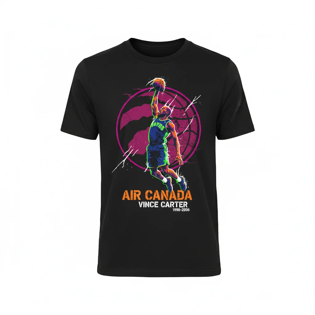 Vince Carter Toronto Raptors Basketball Art T-Shirt | Premium Cotton Fan Apparel