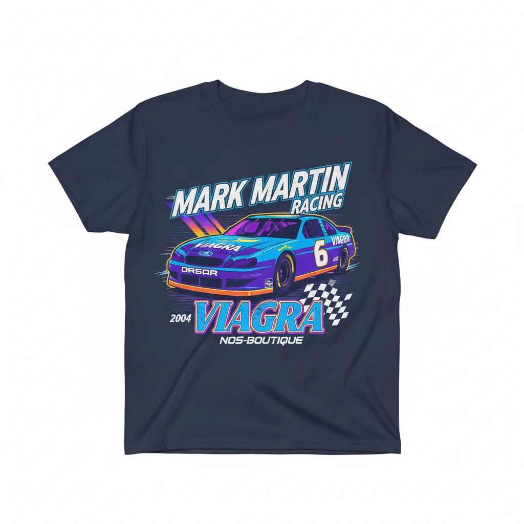 Vintage 2004 Mark Martin NASCAR Viagra Racing Tee - Essential Collector's Shirt