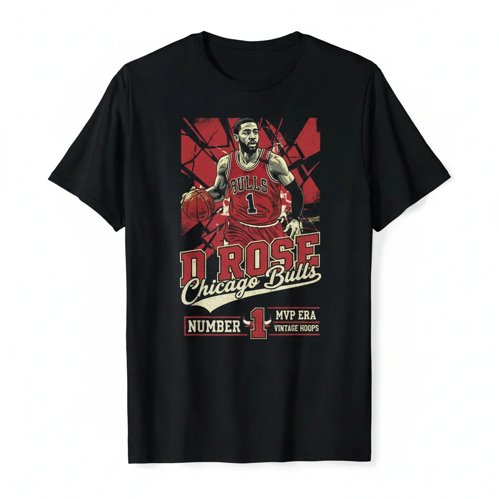 Derrick Rose #1 Chicago Bulls Vintage-Inspired Premium Fan Tee – Built to Last