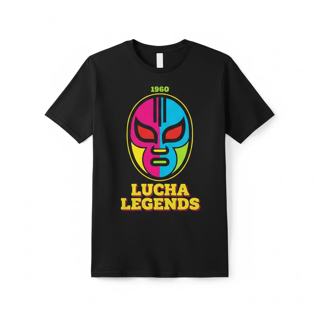Legends of Lucha Libre: Vintage Wrestling Art T-Shirt