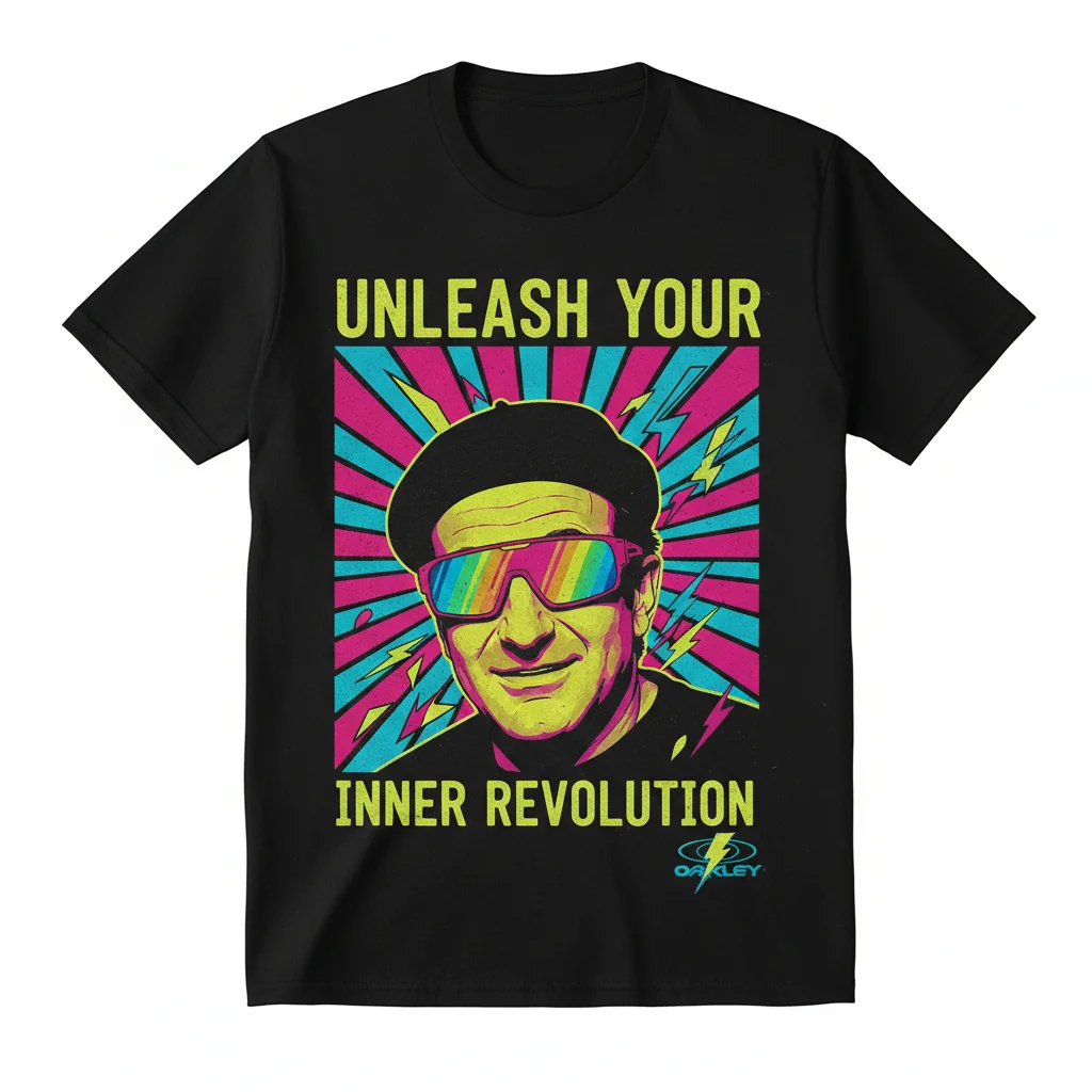 Vintage Oakley Robin Williams Concept Art T-Shirt - Essential Tee