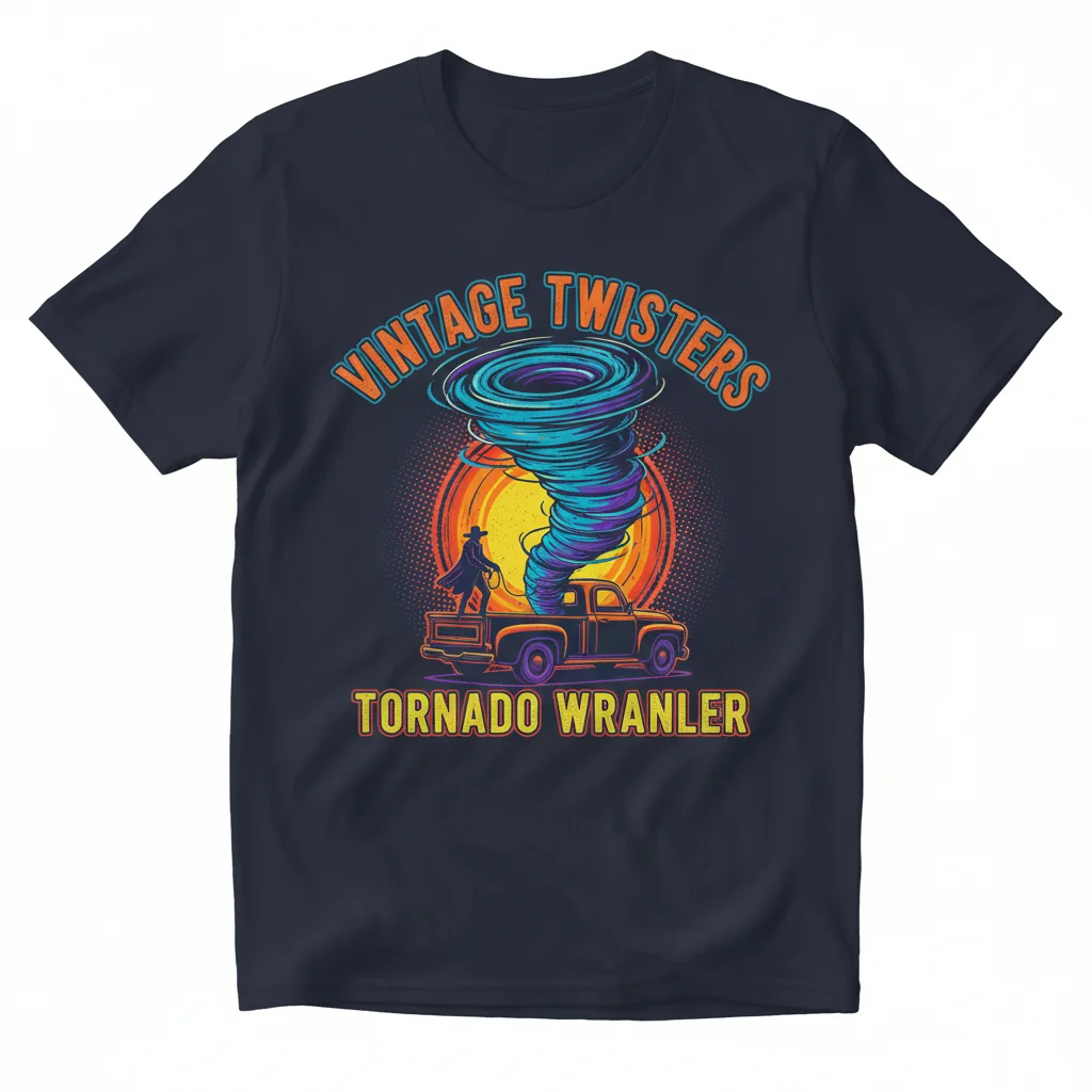 Vintage Twisters Tornado Wrangler T-Shirt - Unique Essential Tee