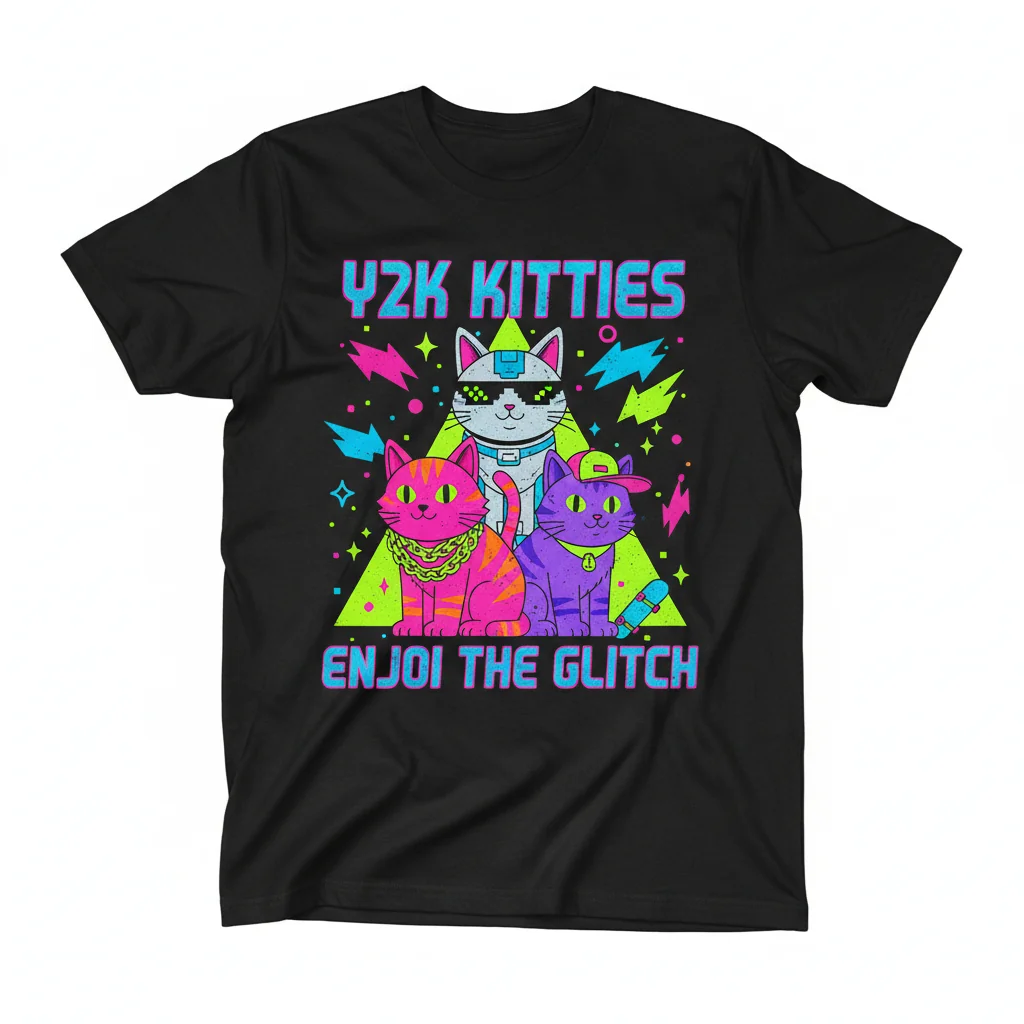 Vintage Y2K Enjoi Cat Gang Essential T-Shirt – Retro Skater Tee