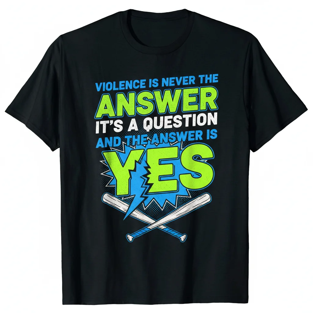 Camiseta Esencial "La Violencia Nunca es la Respuesta, es una Pregunta y la Respuesta es Sí" - Algodón Premium