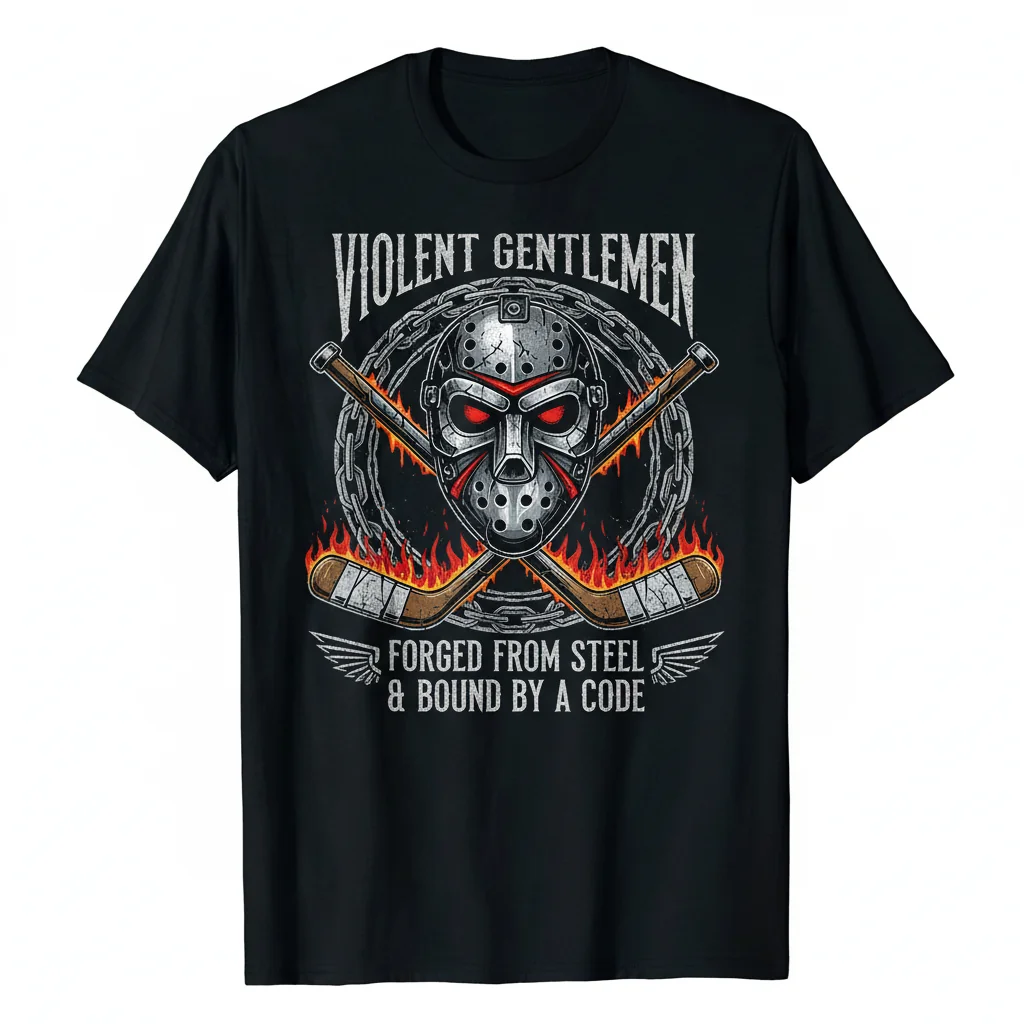 Violent Gentlemen Hockey Forged From Steel & Bound By A Code Riot T-Shirt