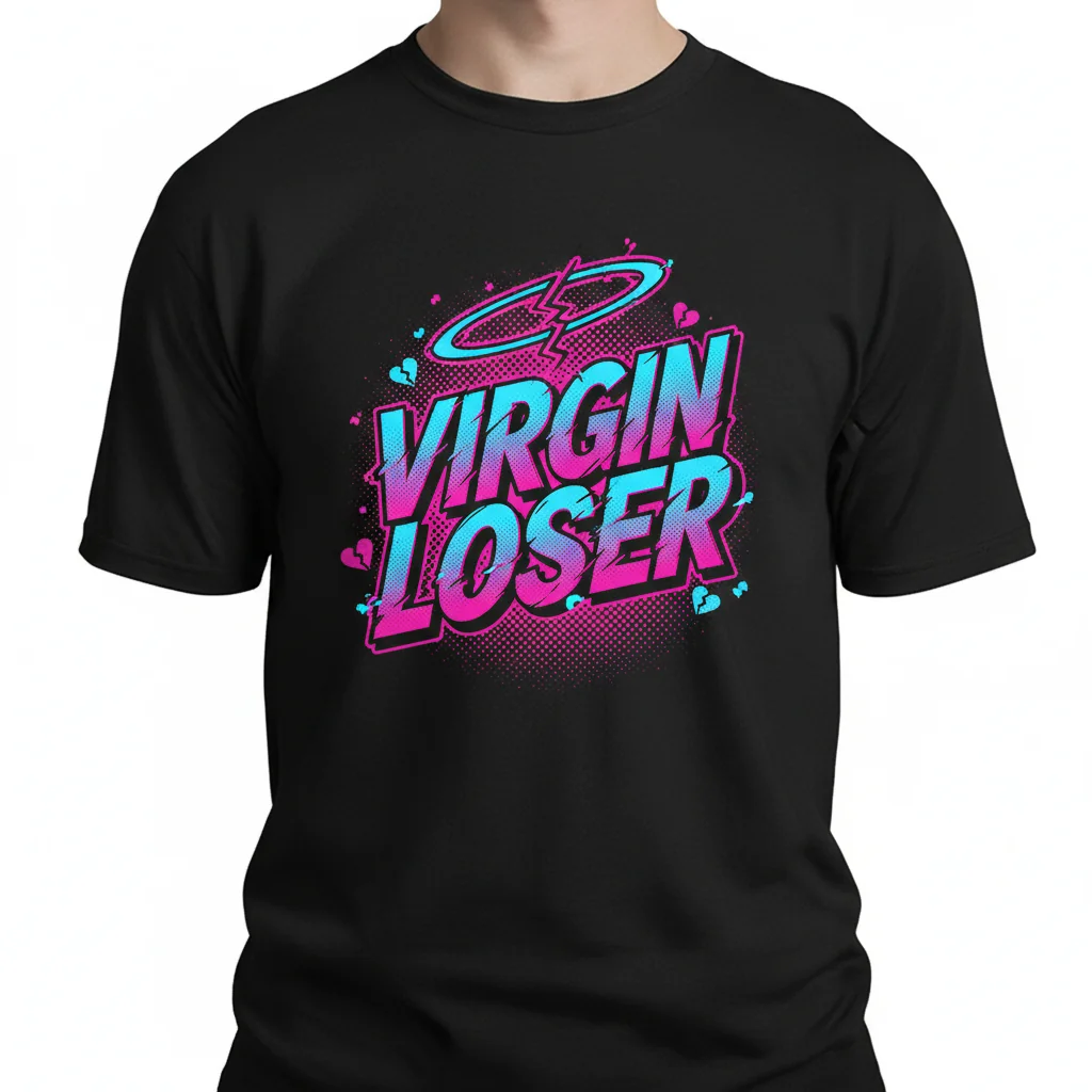 Camiseta Esencial 'Virgin Loser' – Algodón Peinado Anillo Compacto para Comodidad Diaria