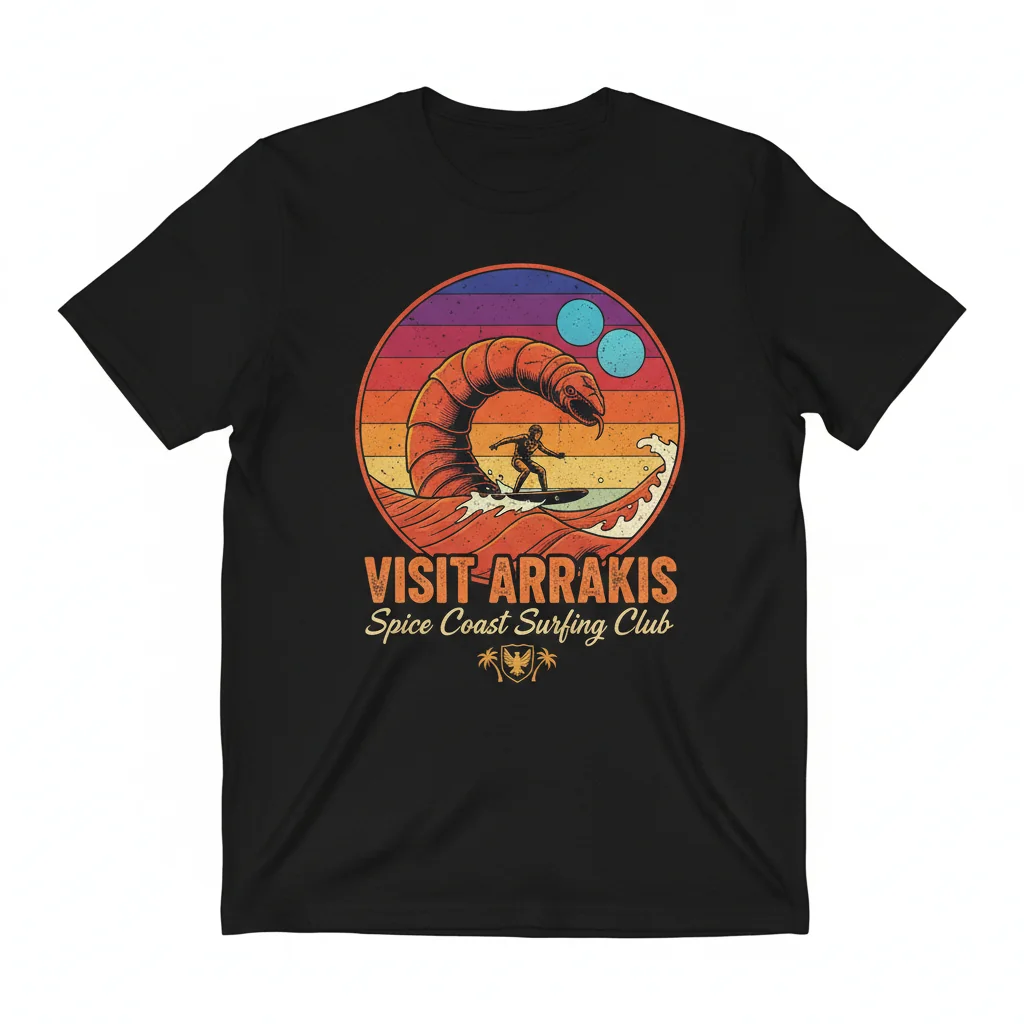 Arrakis Vintage Surf Distressed T-Shirt - Dune Sci-Fi Essential