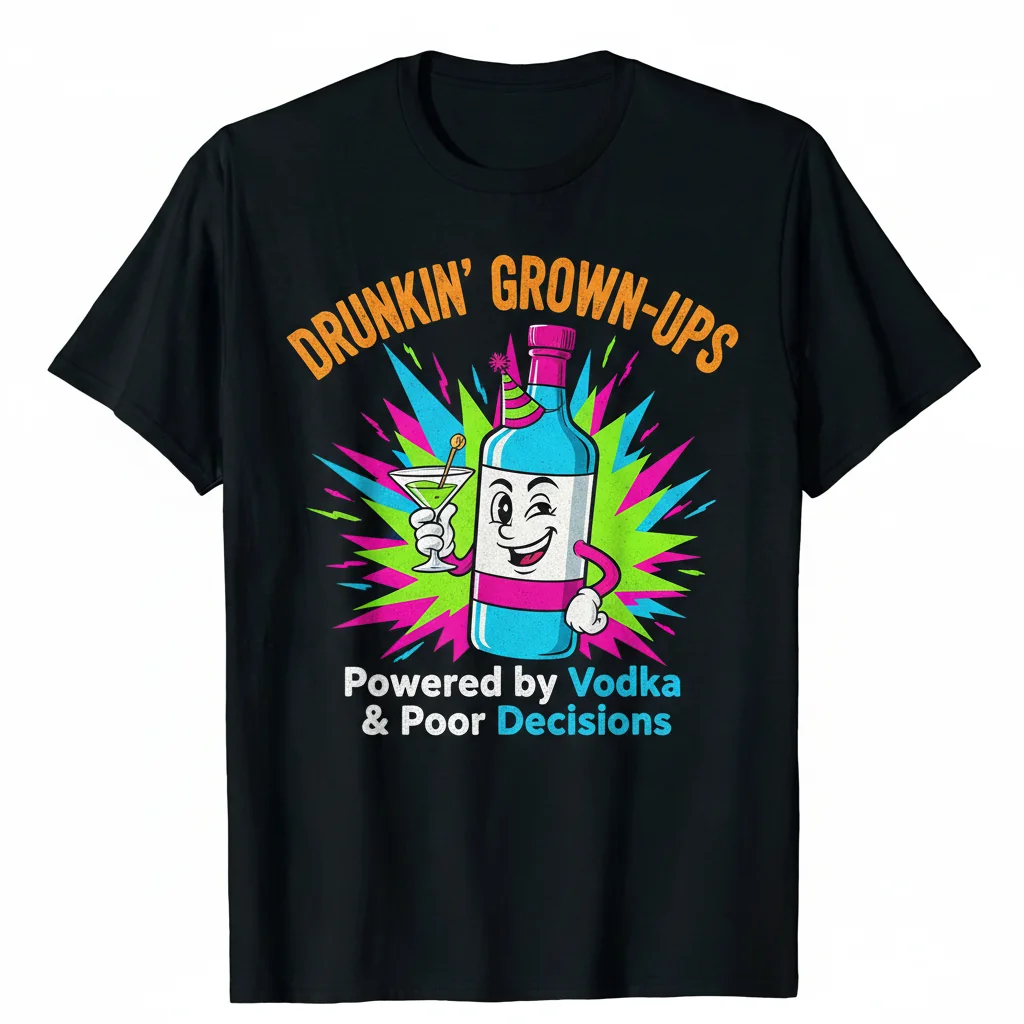 Drunkin' Grownups Funny Vodka T-Shirt | Premium Unisex Tee