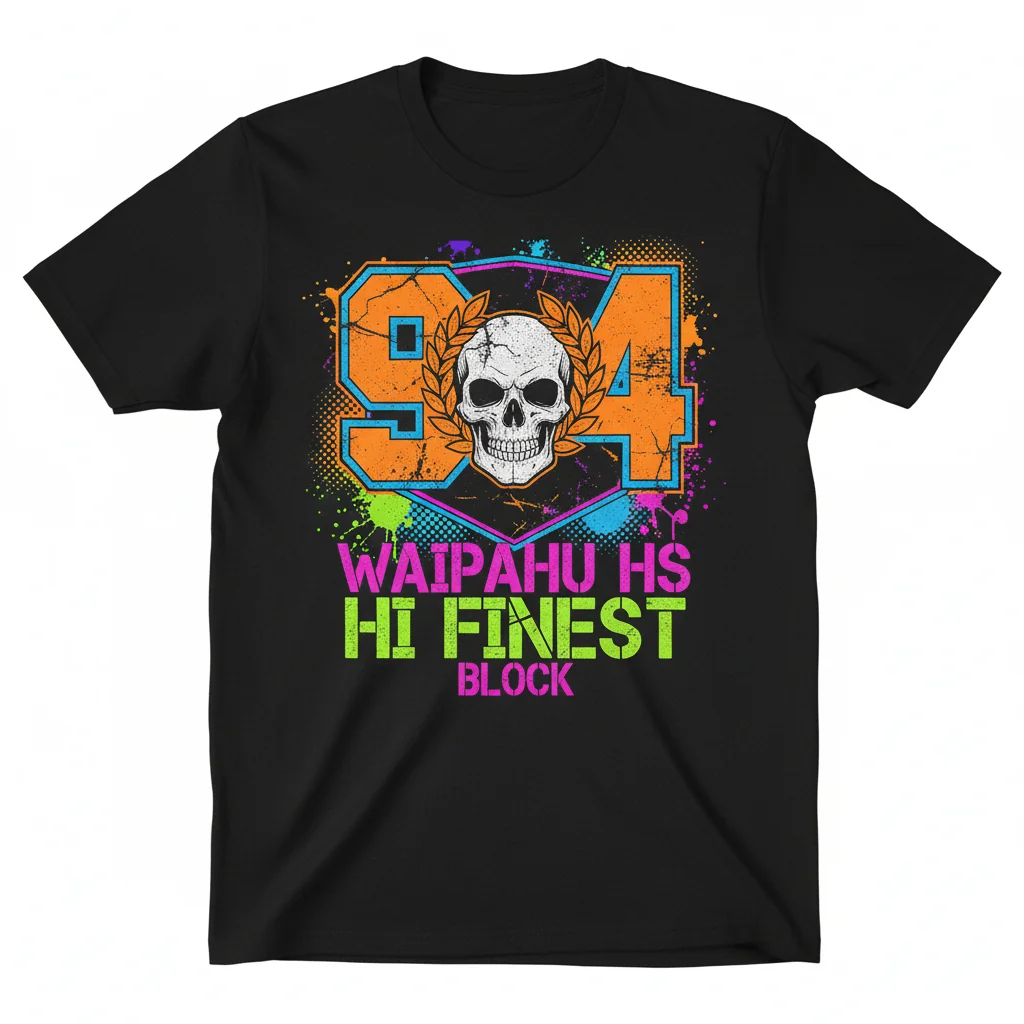 Waipahu High School x Hi Finest 94 Block Logo T-Shirt - Premium Cotton Tee