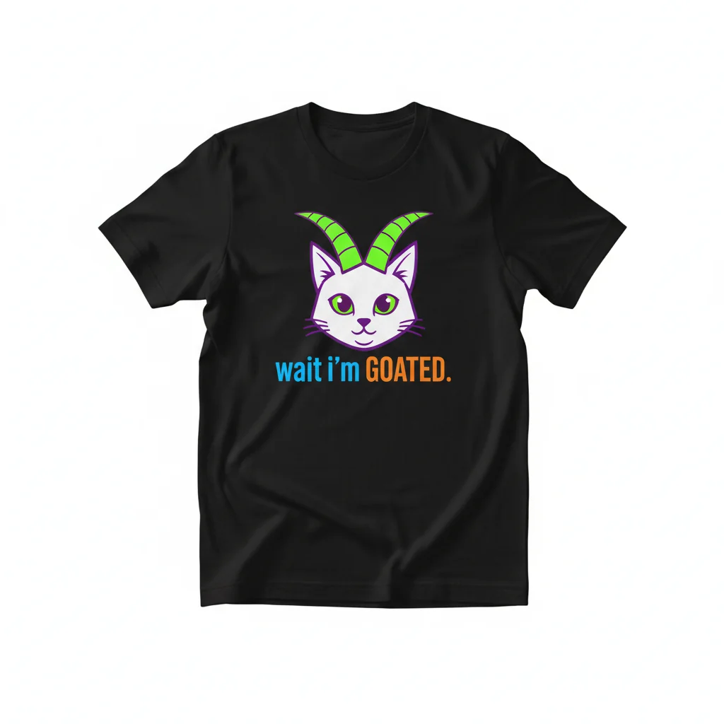The 'Wait, I'm Goated' Cat Essential T-Shirt: Unleash Your Inner Legend